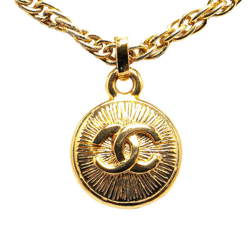 Chanel Coco Mark Round Necklace Gold