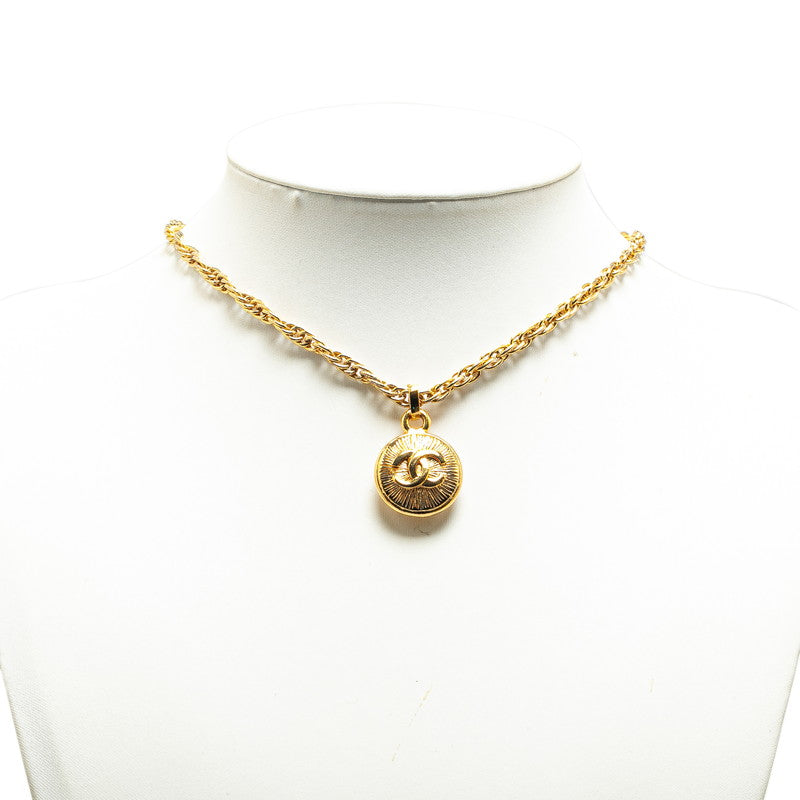 Chanel Coco Mark Round Necklace Gold