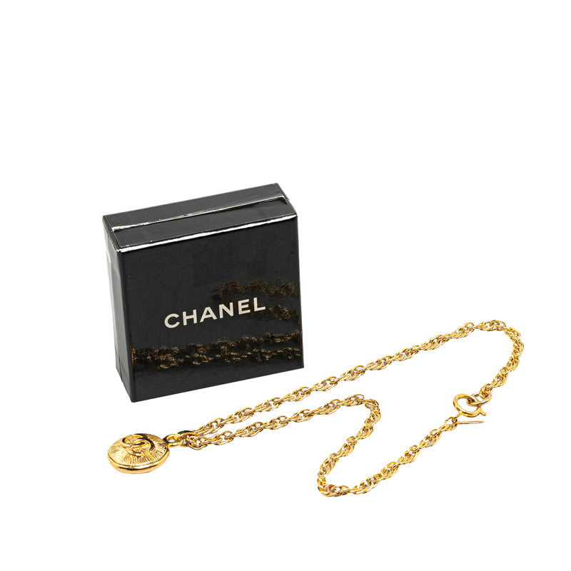 Chanel Coco Mark Round Necklace Gold