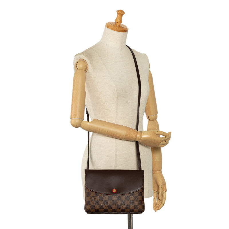 Louis Vuitton Damier Twice Crossbody Bag N48259 Brown PVC Leather