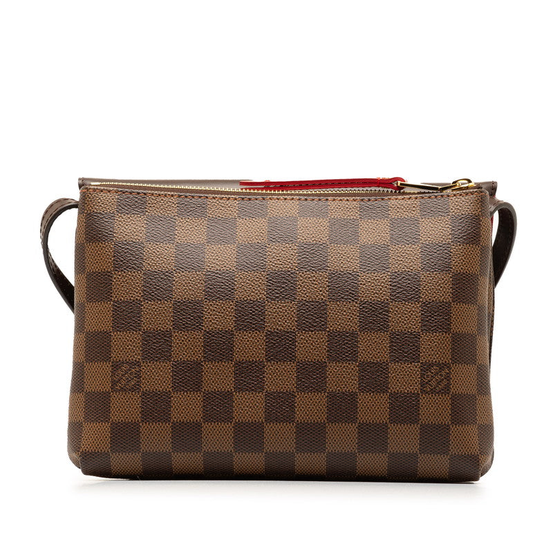 Louis Vuitton Damier Twice Crossbody Bag N48259 Brown PVC Leather