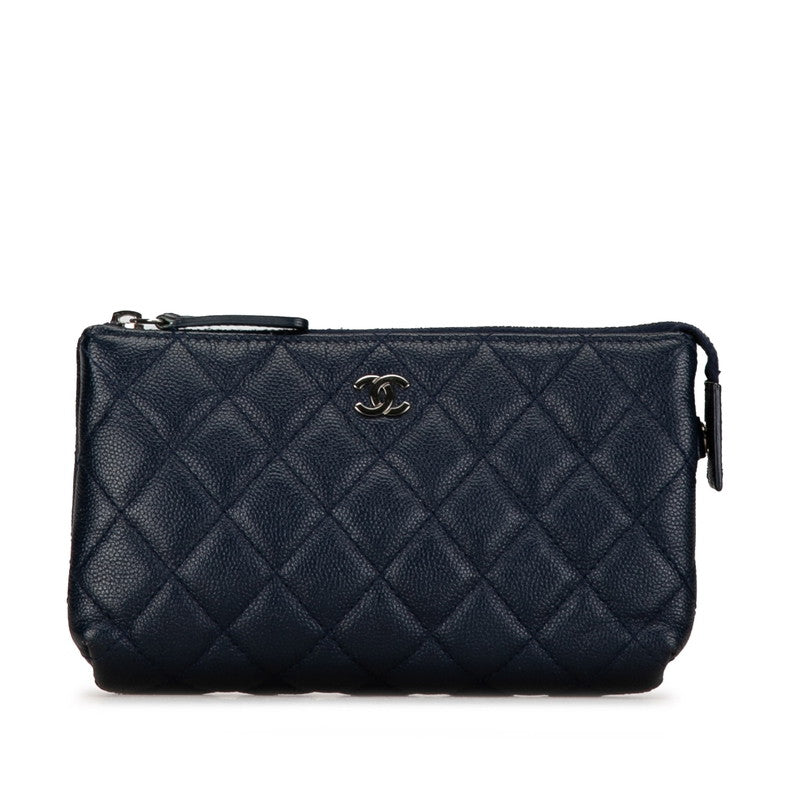 Chanel Leather Coco Mark Cosmetic Pouch