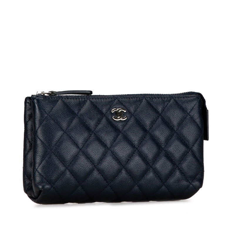 Chanel Leather Coco Mark Cosmetic Pouch