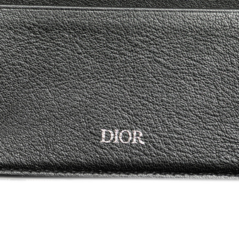 Dior Oblique Canvas Leather Compact Wallet in Very Good Condition