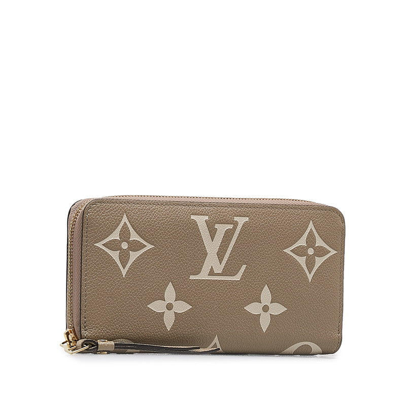 Louis Vuitton Monogram Empreinte Zippy Wallet M69794 Beige Leather in Very Good Condition