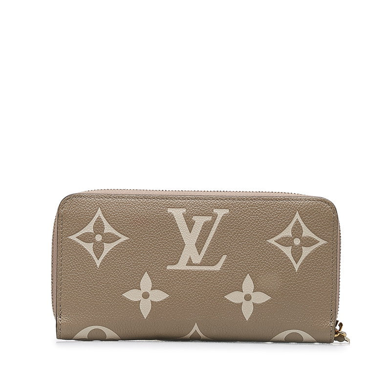 Louis Vuitton Monogram Empreinte Zippy Wallet M69794 Beige Leather in Very Good Condition