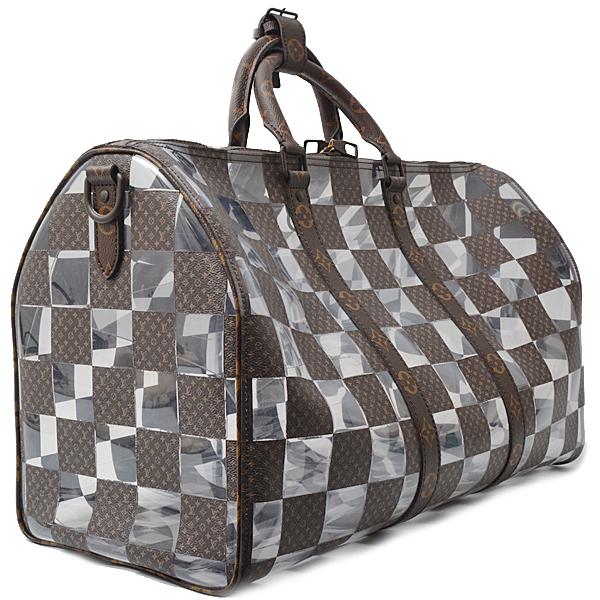 Louis Vuitton Monogram Chess Keepall Bandouliere 50 Canvas Travel Bag M20864 in Excellent condition
