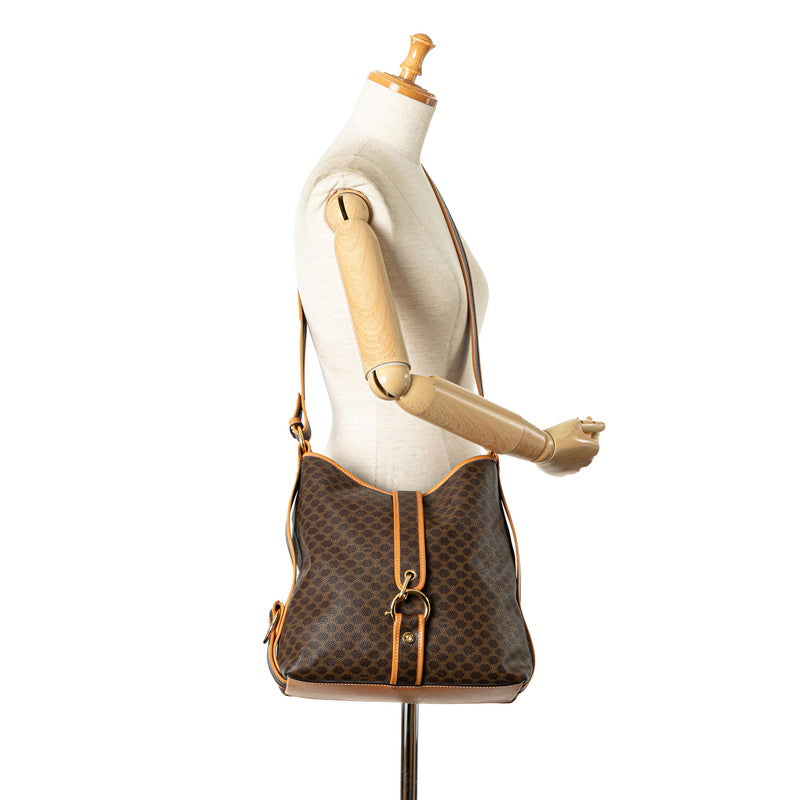 Celine Macadam Brown PVC Leather Shoulder Bag