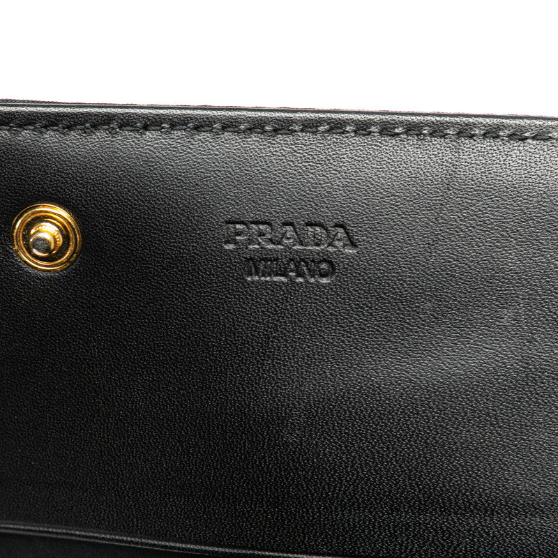 Prada Nylon Leather Logo Long Wallet