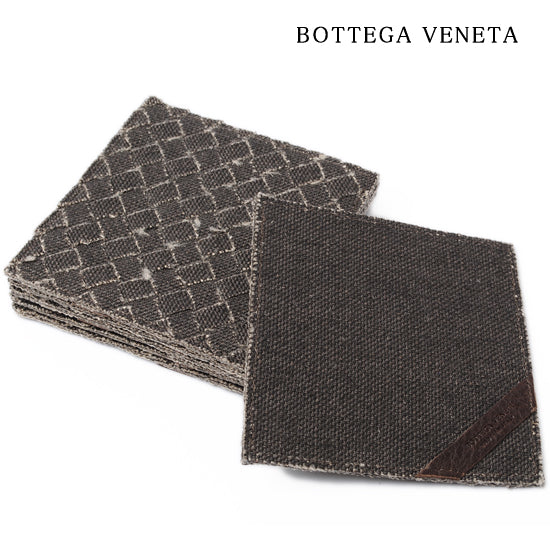 Bottega Veneta Intrecciato Coaster Set of 6 Dark Brown in Pristine Condition