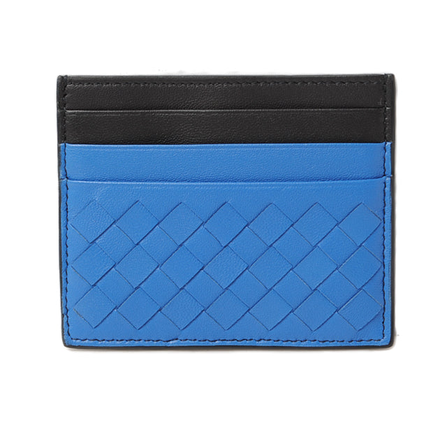 Bottega Veneta Card Case Intrecciato Blue/Black