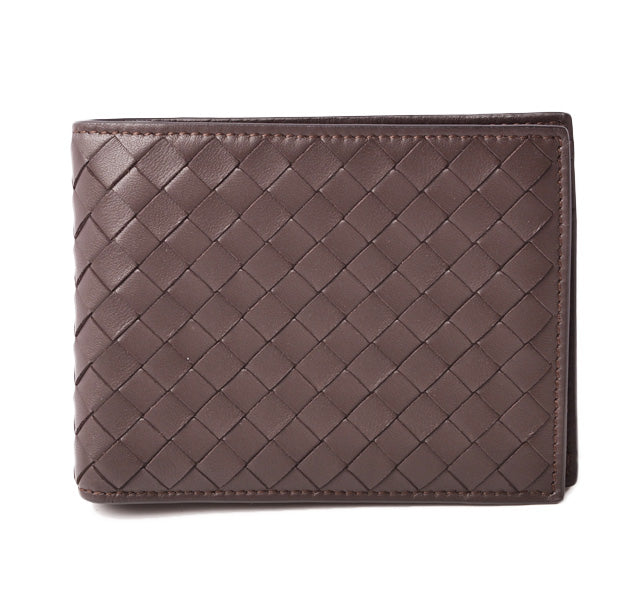 Bottega Veneta Intrecciato Nappa Bifold Wallet Dark Brown in Pristine Condition