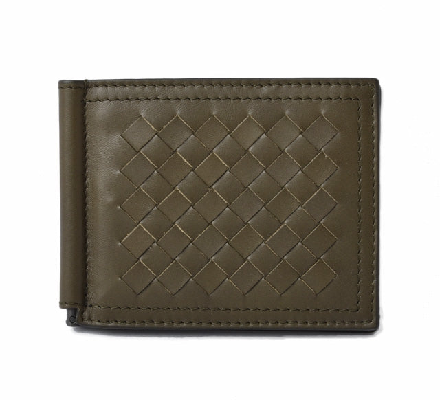 Bottega Veneta Calf Leather Wallet/Money Clip Army Green