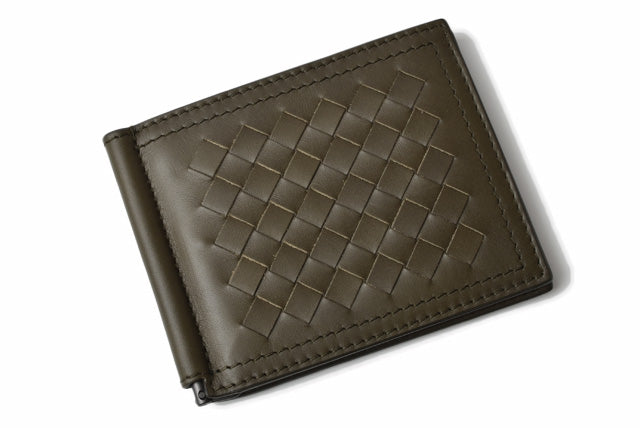 Bottega Veneta Calf Leather Wallet/Money Clip Army Green