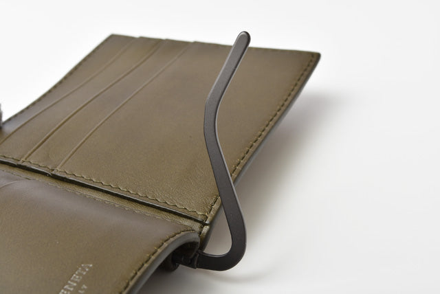 Bottega Veneta Calf Leather Wallet/Money Clip Army Green