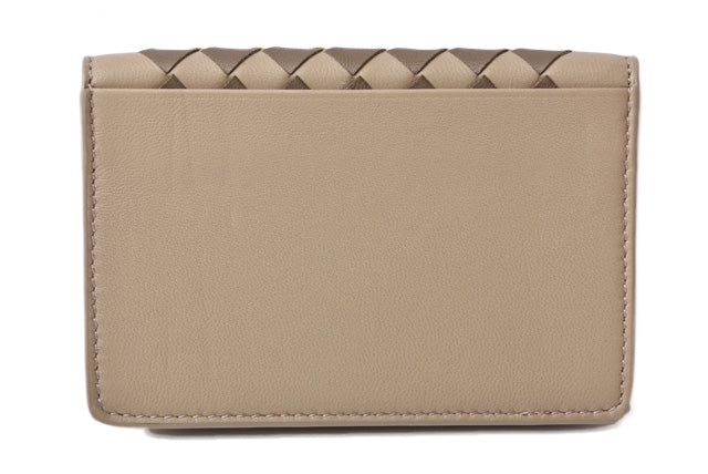 Bottega Veneta Leather Card/Coin Case Beige/Brown 133945