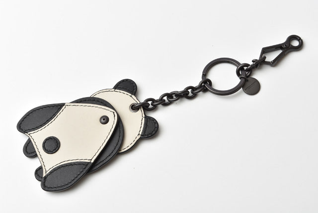 Bottega Veneta Leather Keyring/Keychain Panda Black/White