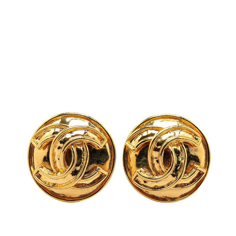 Chanel Vintage Coco Mark Earrings Gold Plated in Great Condition