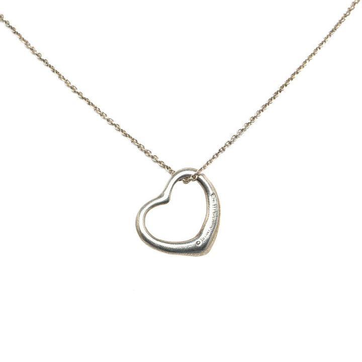 Tiffany & Co Open Heart Necklace SV925 Silver in Very Good Condition