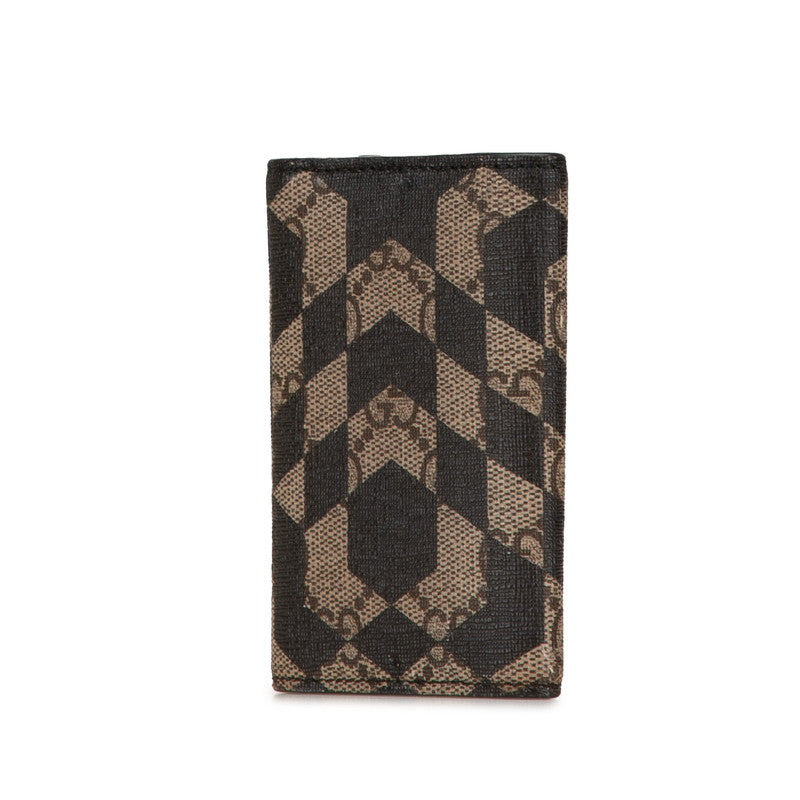 Gucci GG Supreme Key Case 406559 Black Beige