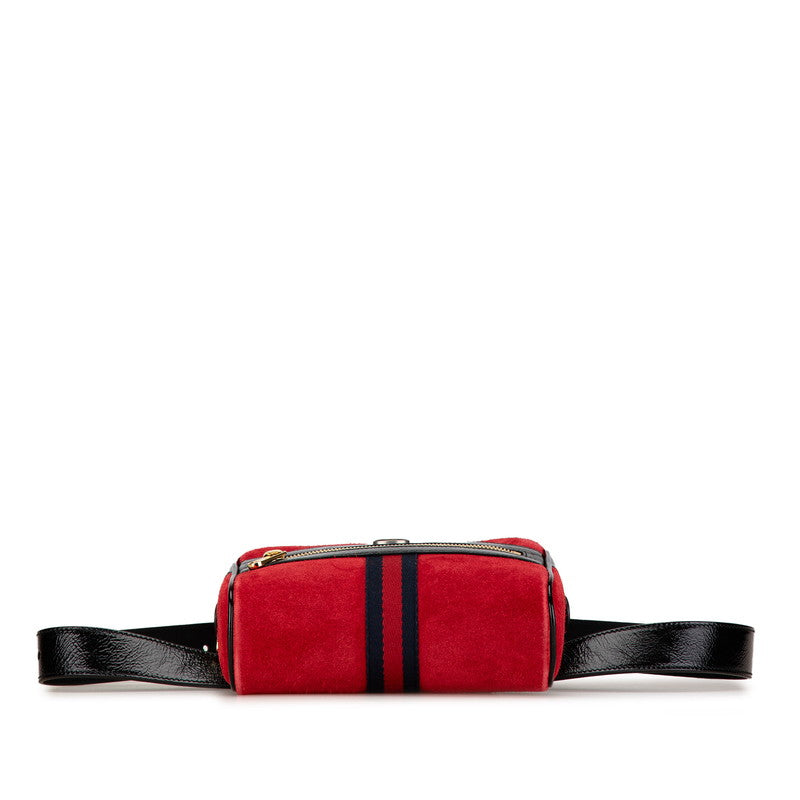 Gucci Suede Patent Leather Web Ophidia Waist Belt Bag 517076