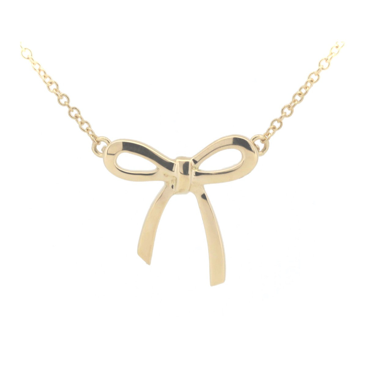 Tiffany & Co K18YG Bow Necklace in Great Condition