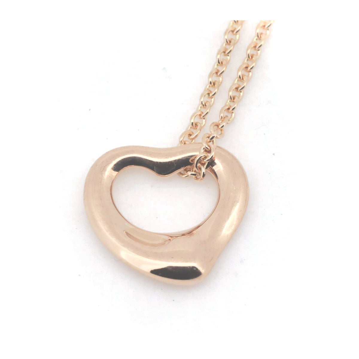 Tiffany & Co Open Heart Necklace K18PG Pink Gold in Great Condition