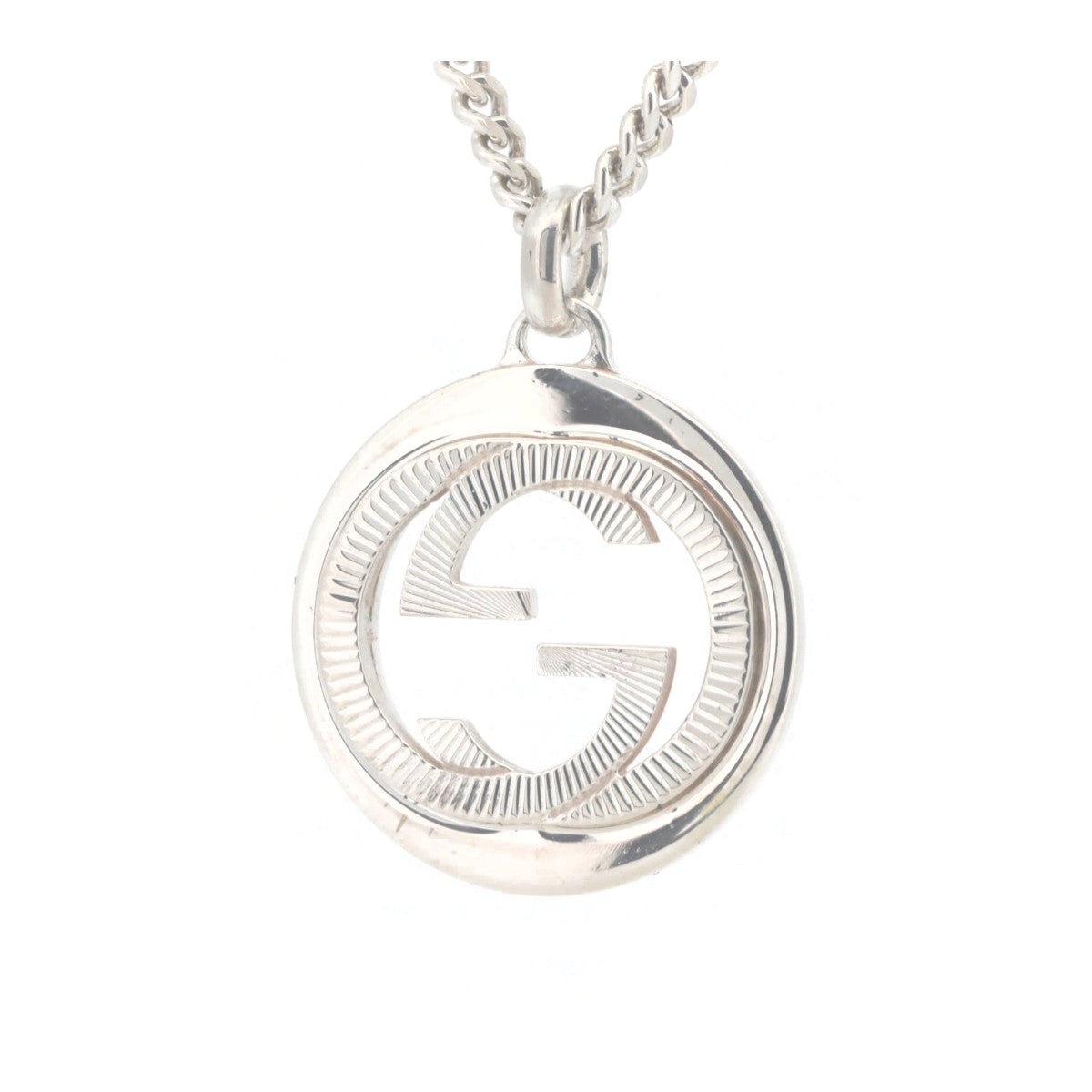 Gucci Interlocking Necklace Ag925 Silver in Great Condition