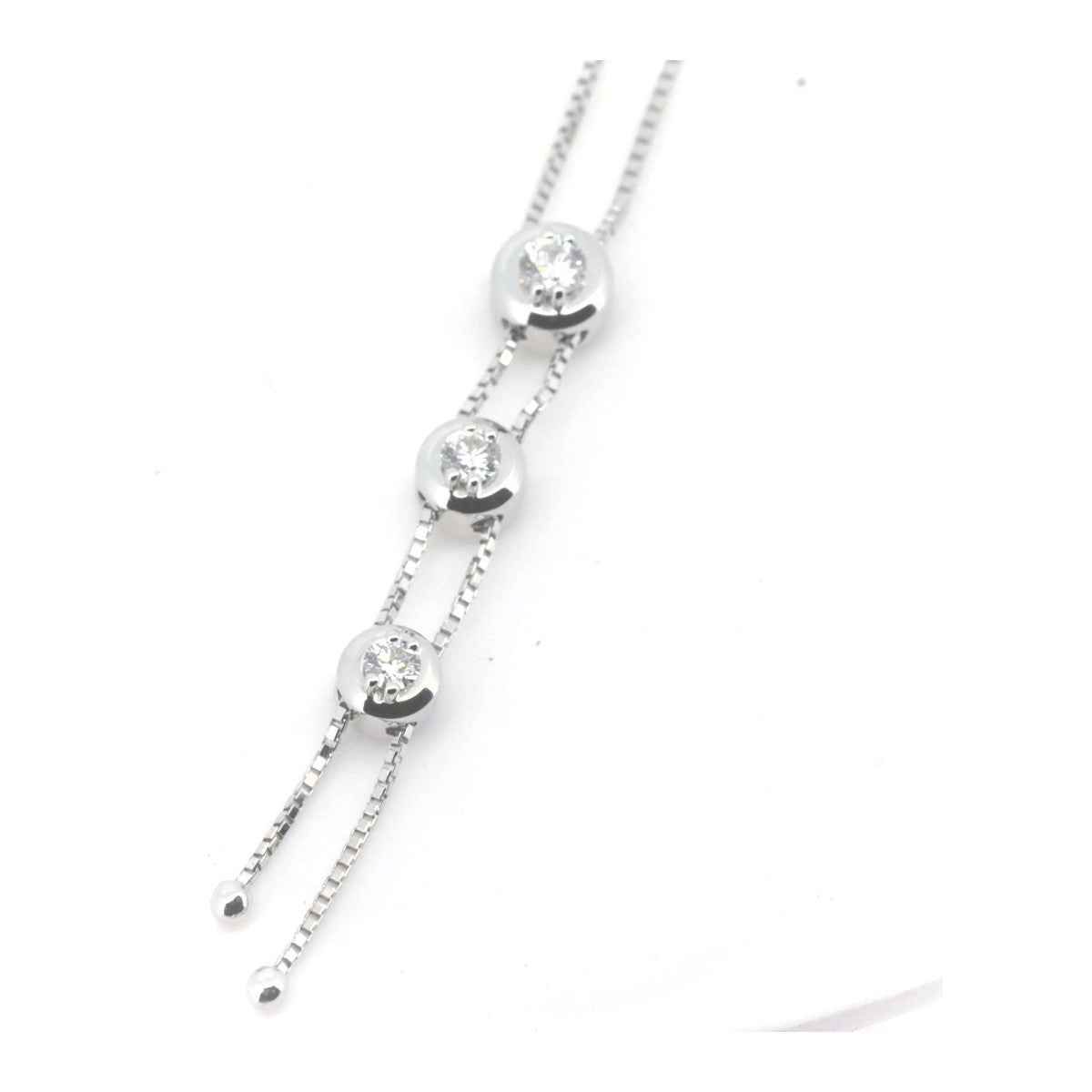 Tasaki Diamond Necklace K18WG 18K White Gold in Great Condition