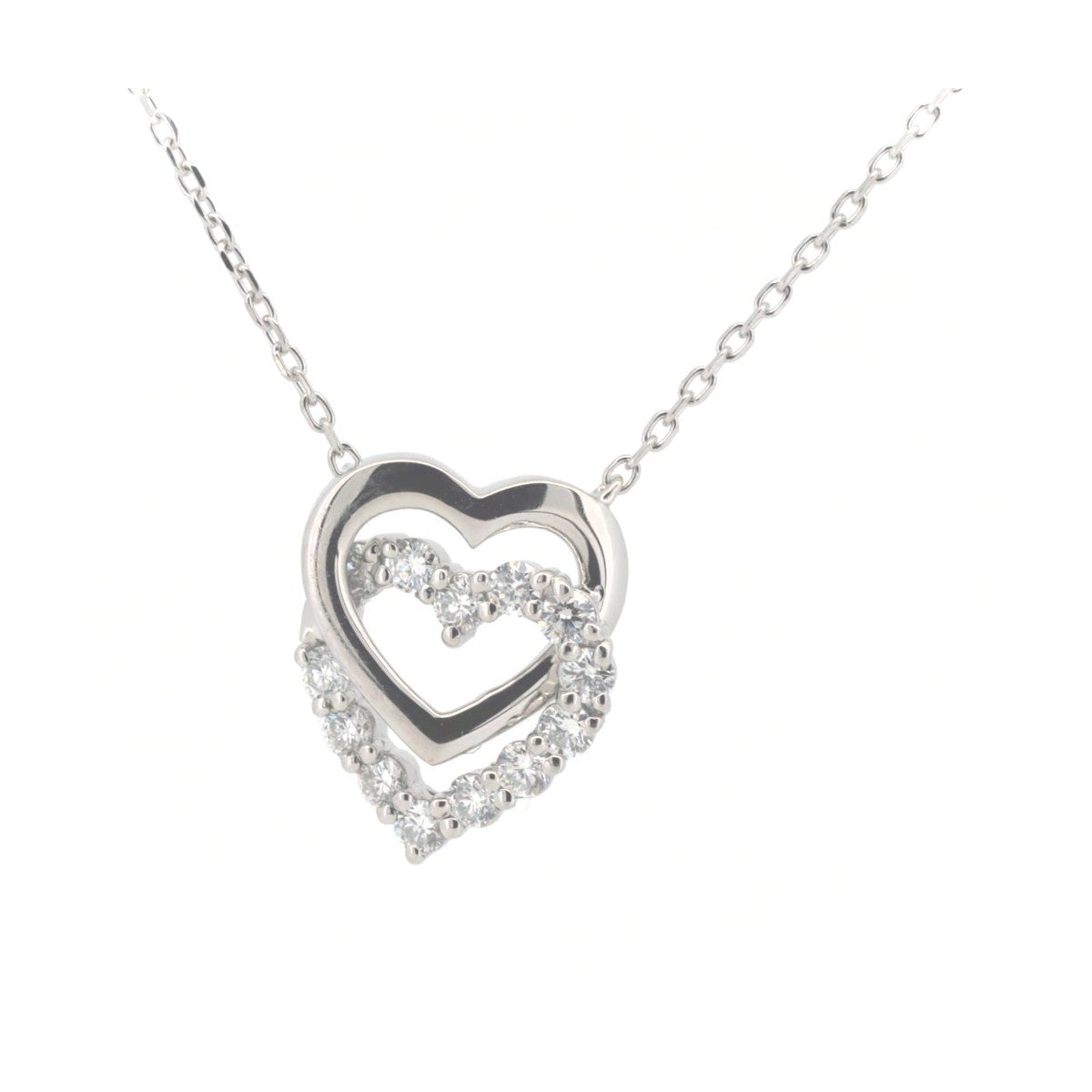 Vendome Aoyama Heart Motif Diamond Necklace 0.26CT PT950/PT850