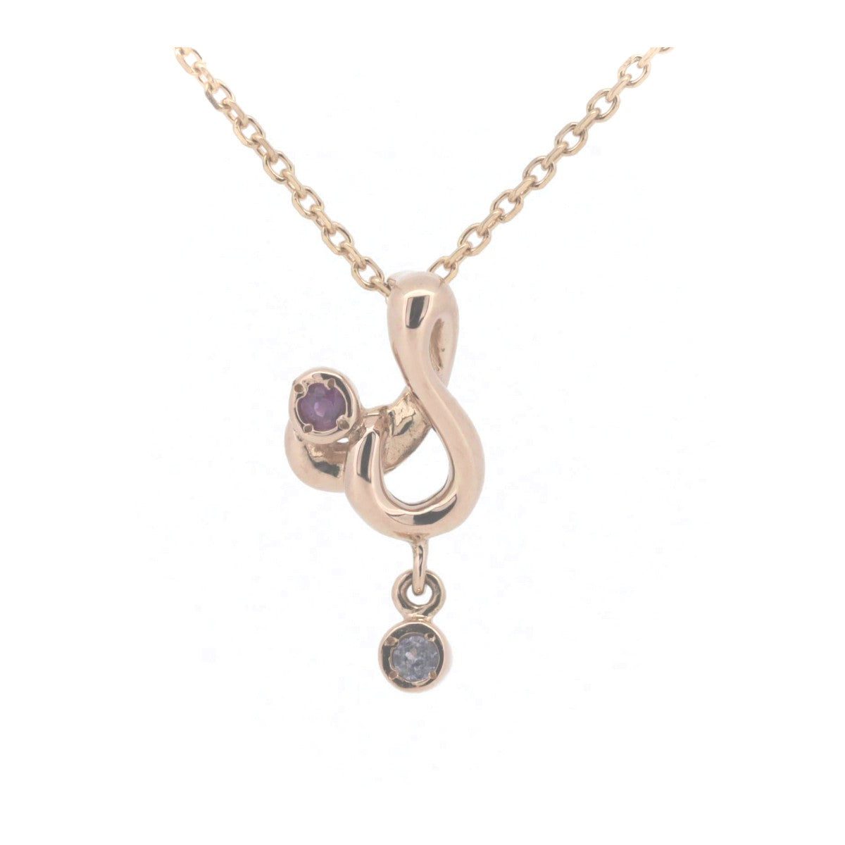 Vendome Aoyama K18PG Pink Gold Color Stone Necklace