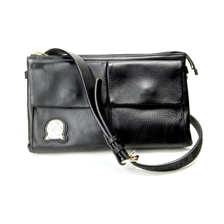 ADMJ Leather Shoulder Bag Black for Women