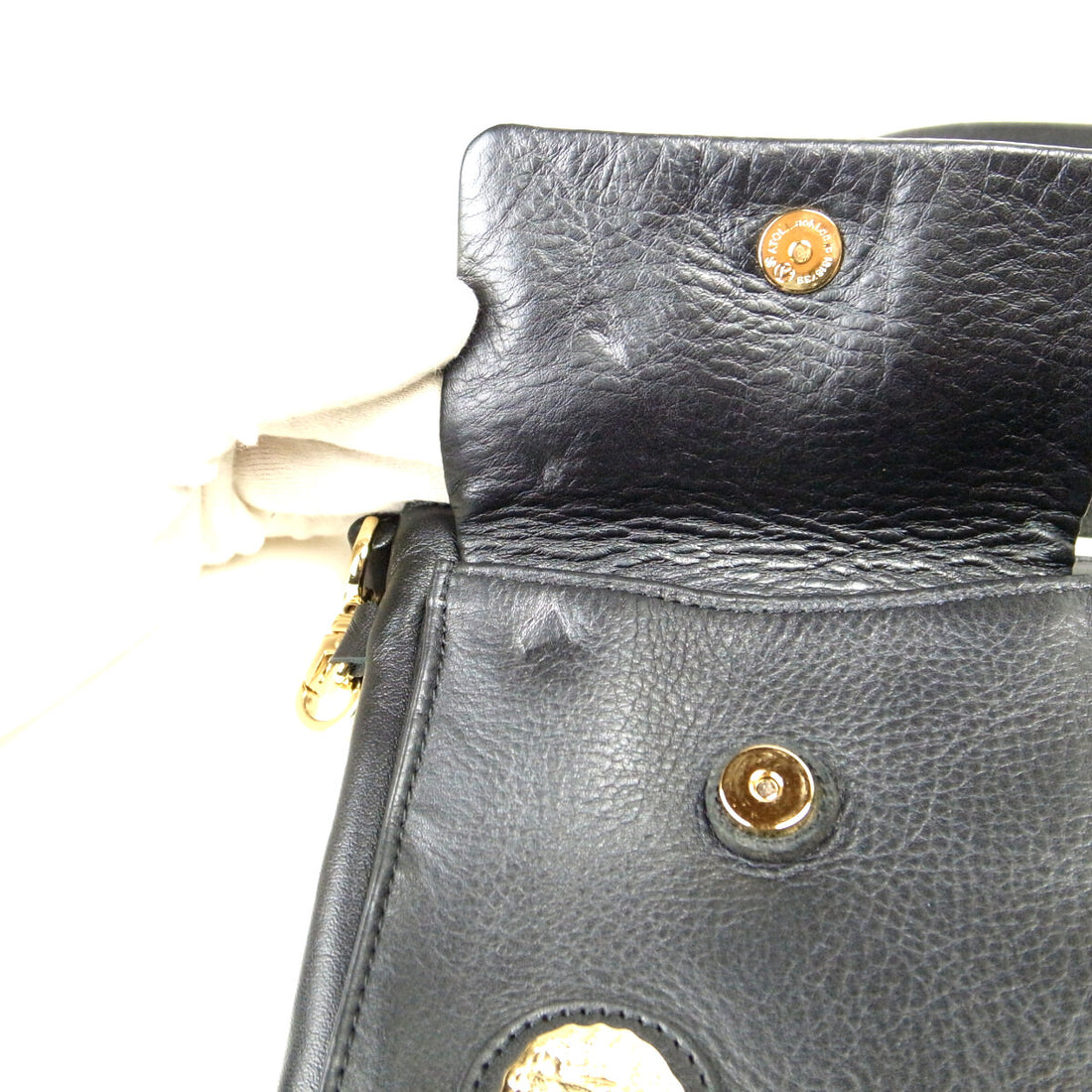 ADMJ Leather Shoulder Bag Black for Women