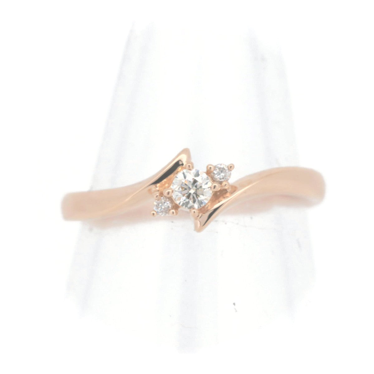 Pre-owned K18PG Diamond Ring Size 8