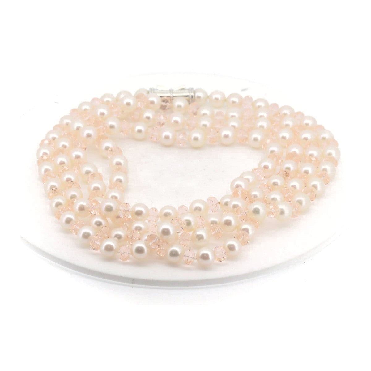 Tasaki SV925 Silver Varie Pearl Crystal Necklace