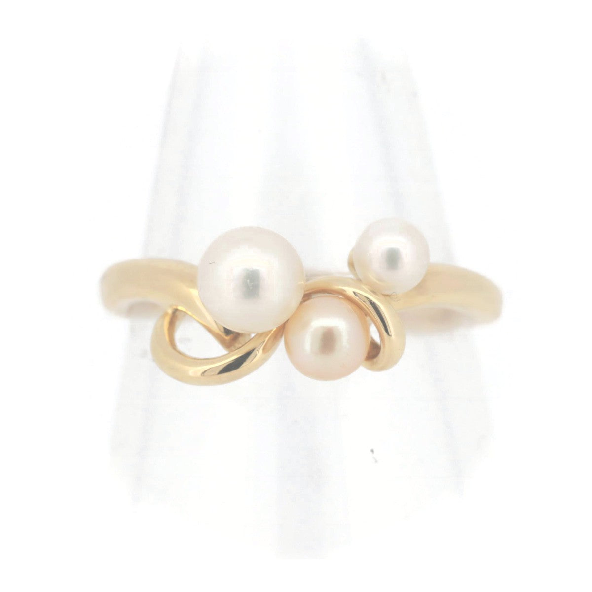 Tasaki K18YG Yellow Gold Pearl Ring Size 8 in Great Condition