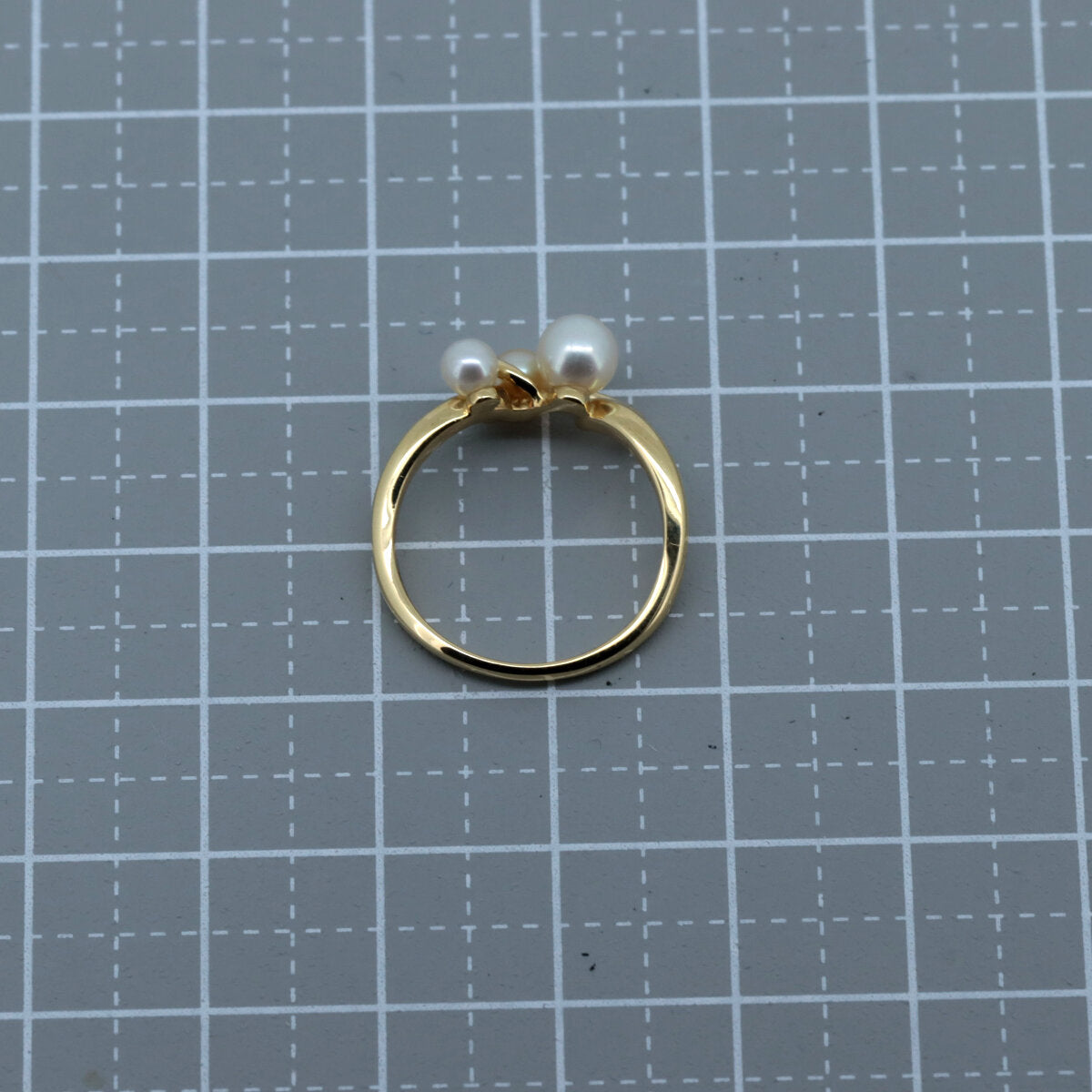 Tasaki K18YG Yellow Gold Pearl Ring Size 8 in Great Condition