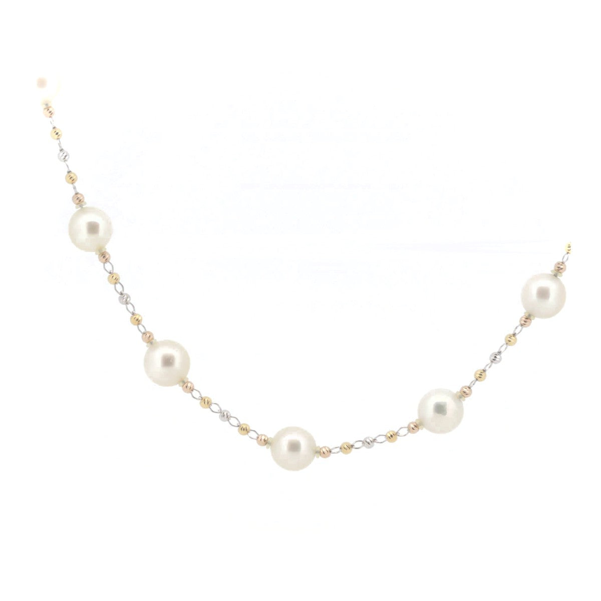 Tasaki K18WG/K18YG Pearl Station Necklace 7.0-7.5mm