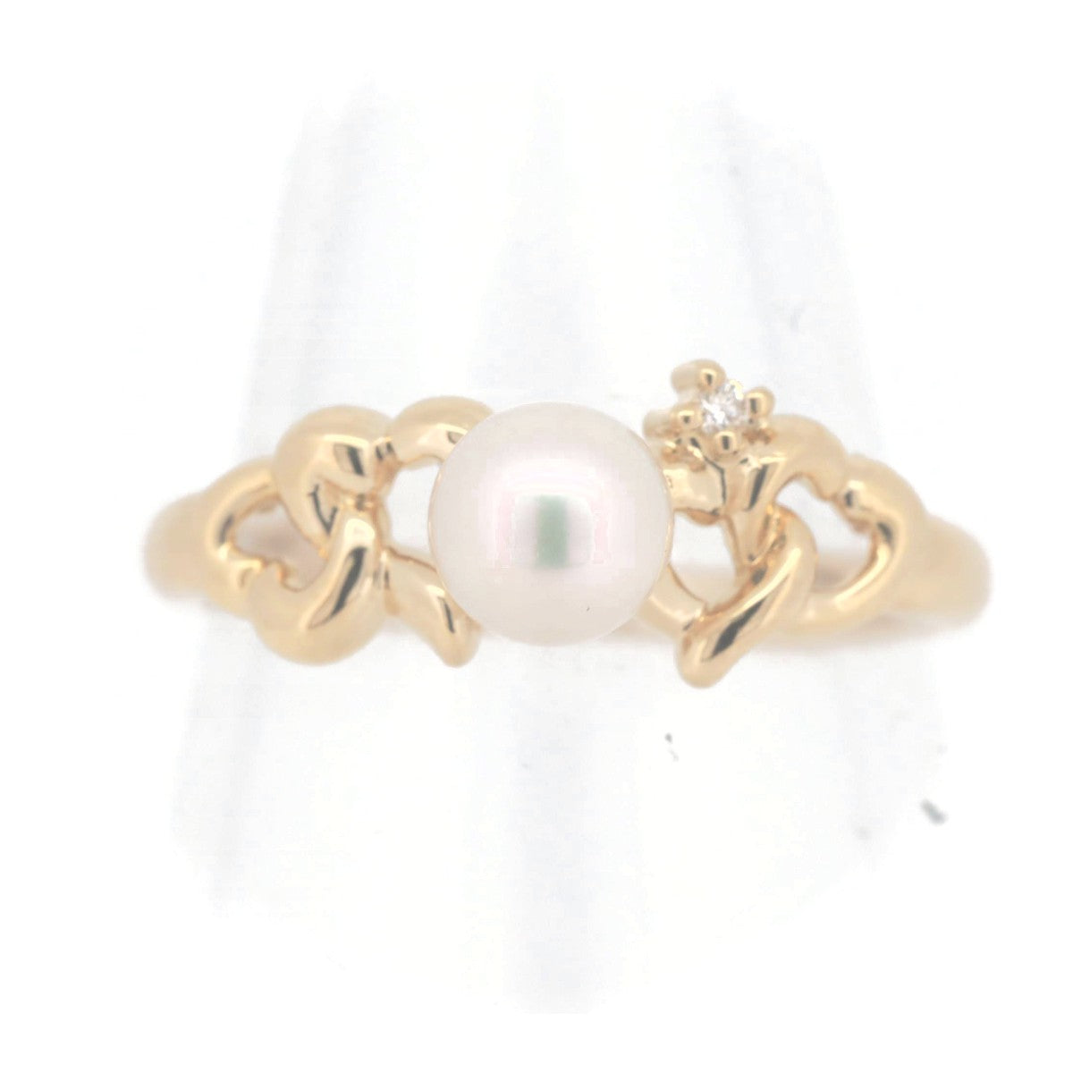 Tasaki K18YG Yellow Gold Pearl Diamond Ring