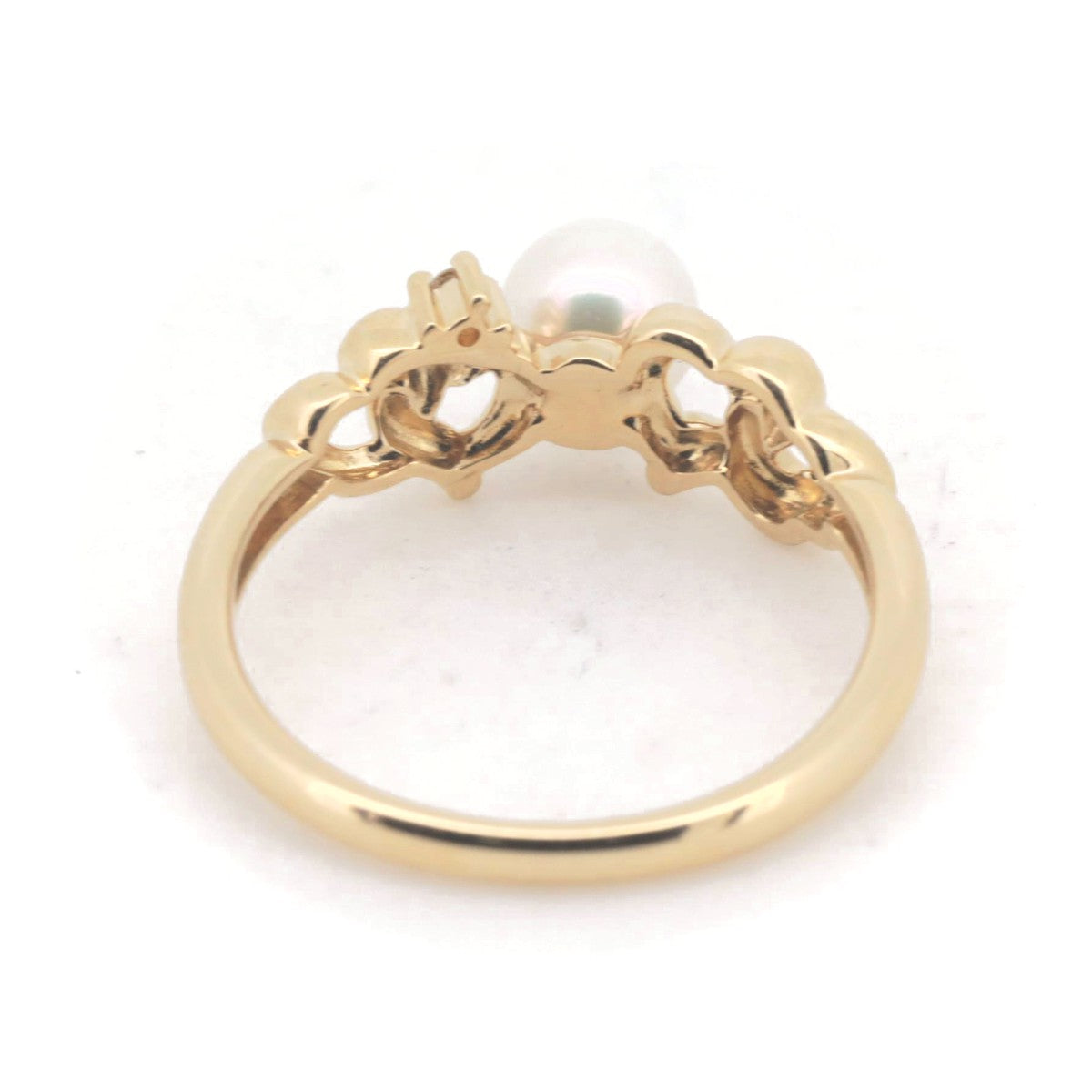 Tasaki K18YG Yellow Gold Pearl Diamond Ring in Great Condition