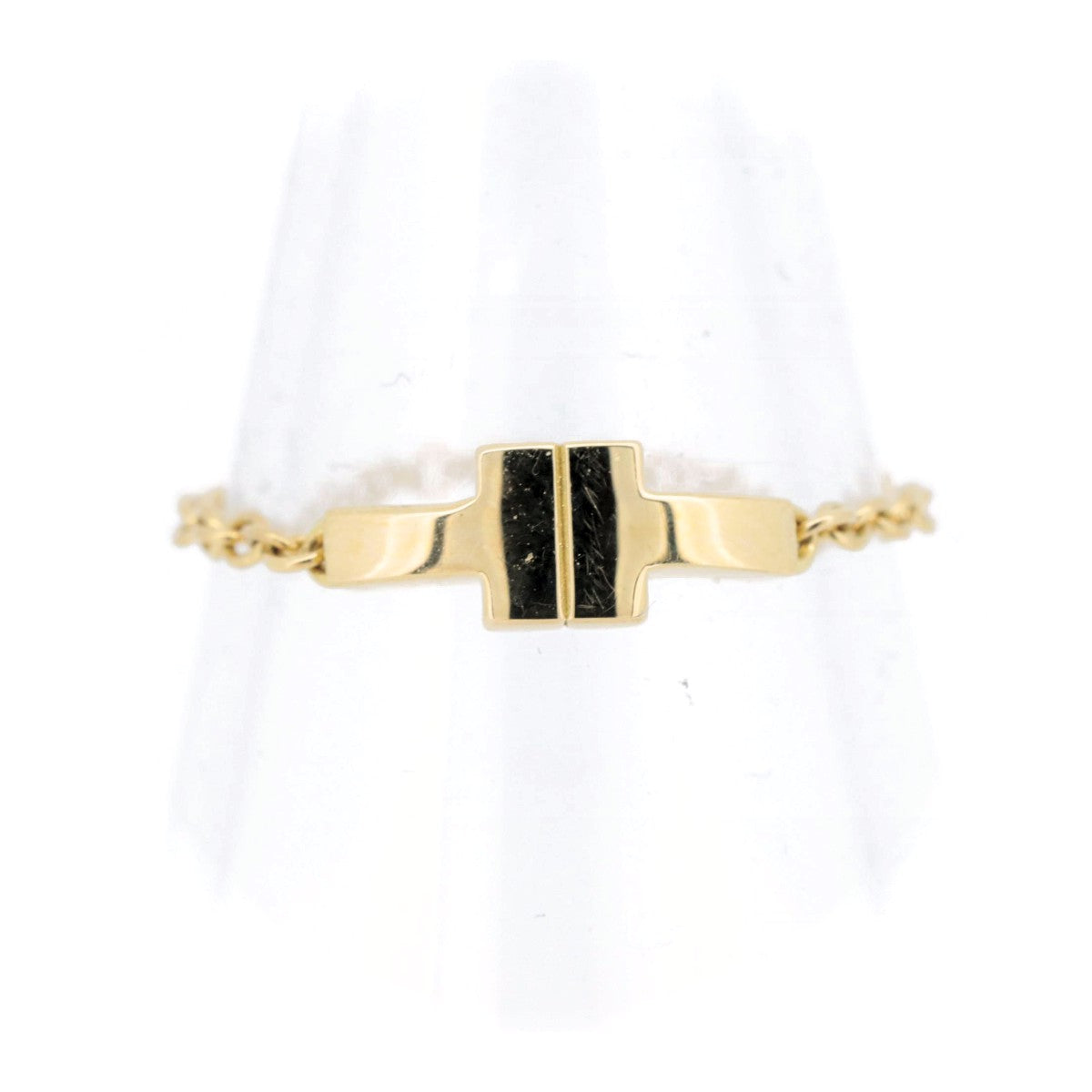 Tiffany & Co T-TWO Ring K18 Yellow Gold Size 11 in Great Condition