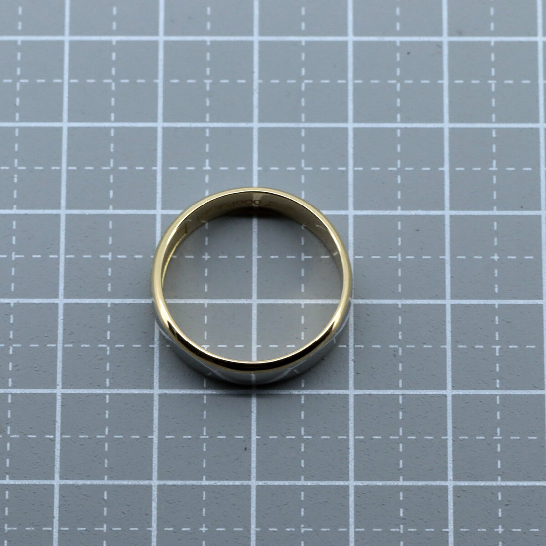 Burberry Logo Motif Ring K18/PT1000 Size 17 in Great Condition