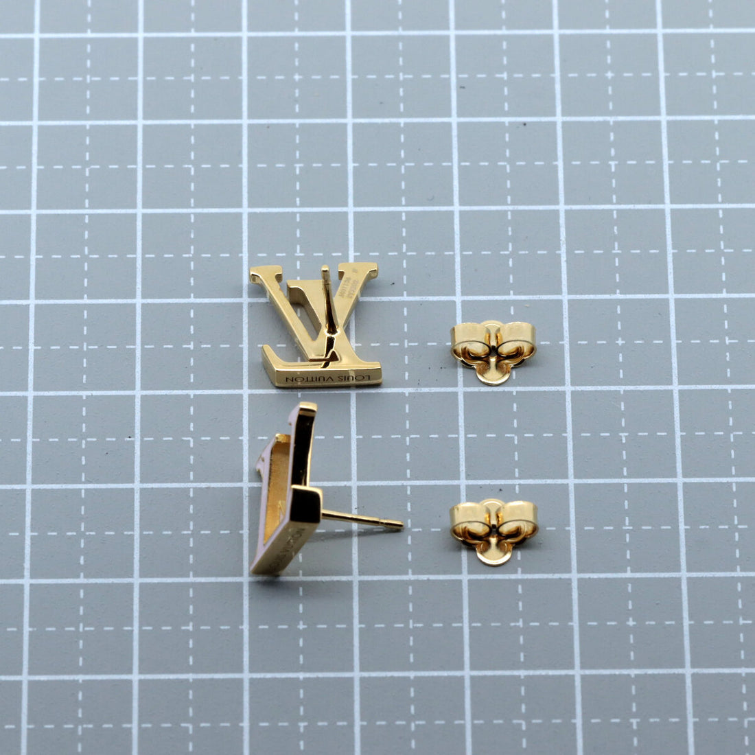 Louis Vuitton Iconic Earrings M01136 Pink Gold in Great Condition