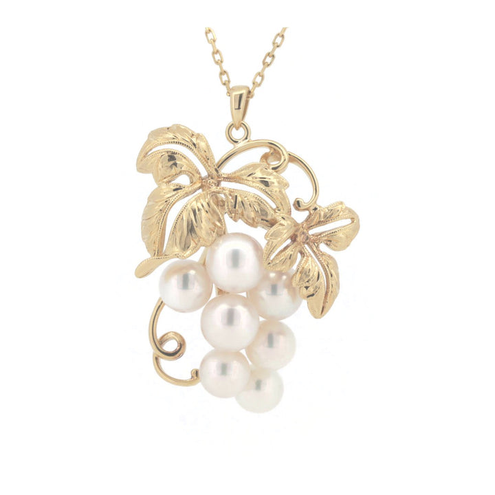 Mikimoto K18YG Yellow Gold Pearl Pendant Necklace