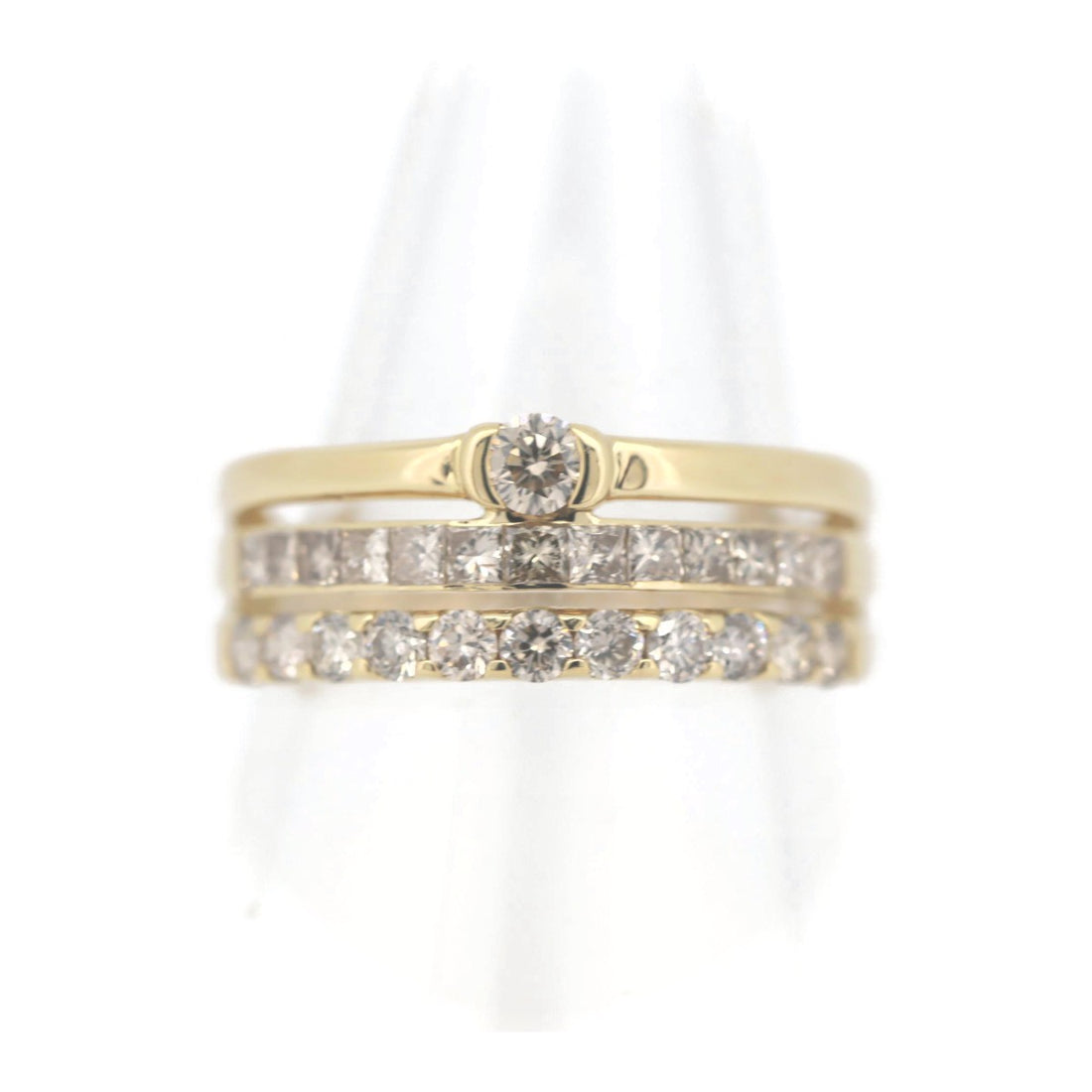 Pre-owned GSTV Diamond Ring 1.20ct K18YG Size 16.5