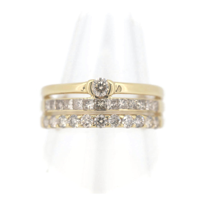 Pre-owned GSTV Diamond Ring 1.20ct K18YG Size 16.5