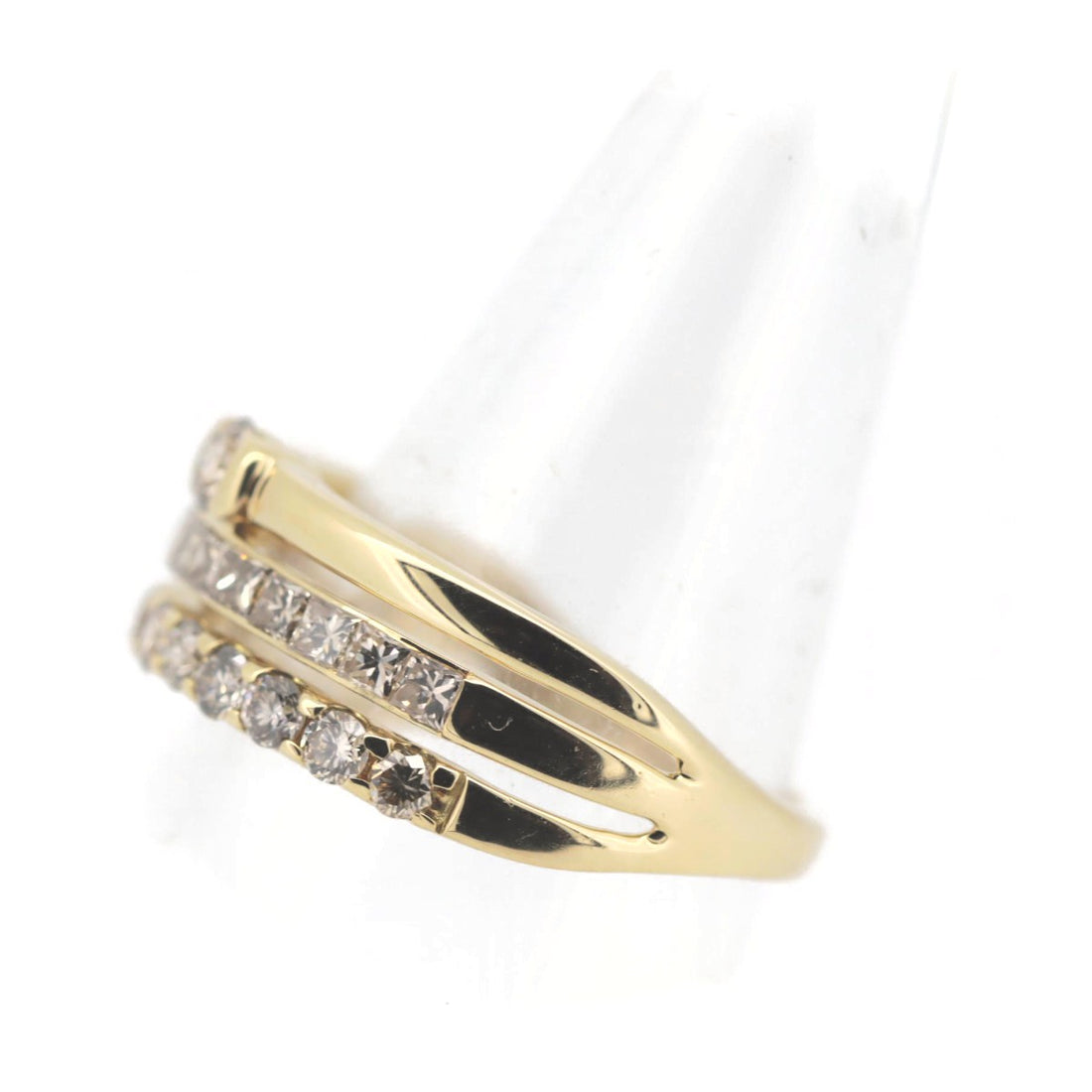 Pre-owned GSTV Diamond Ring 1.20ct K18YG Size 16.5