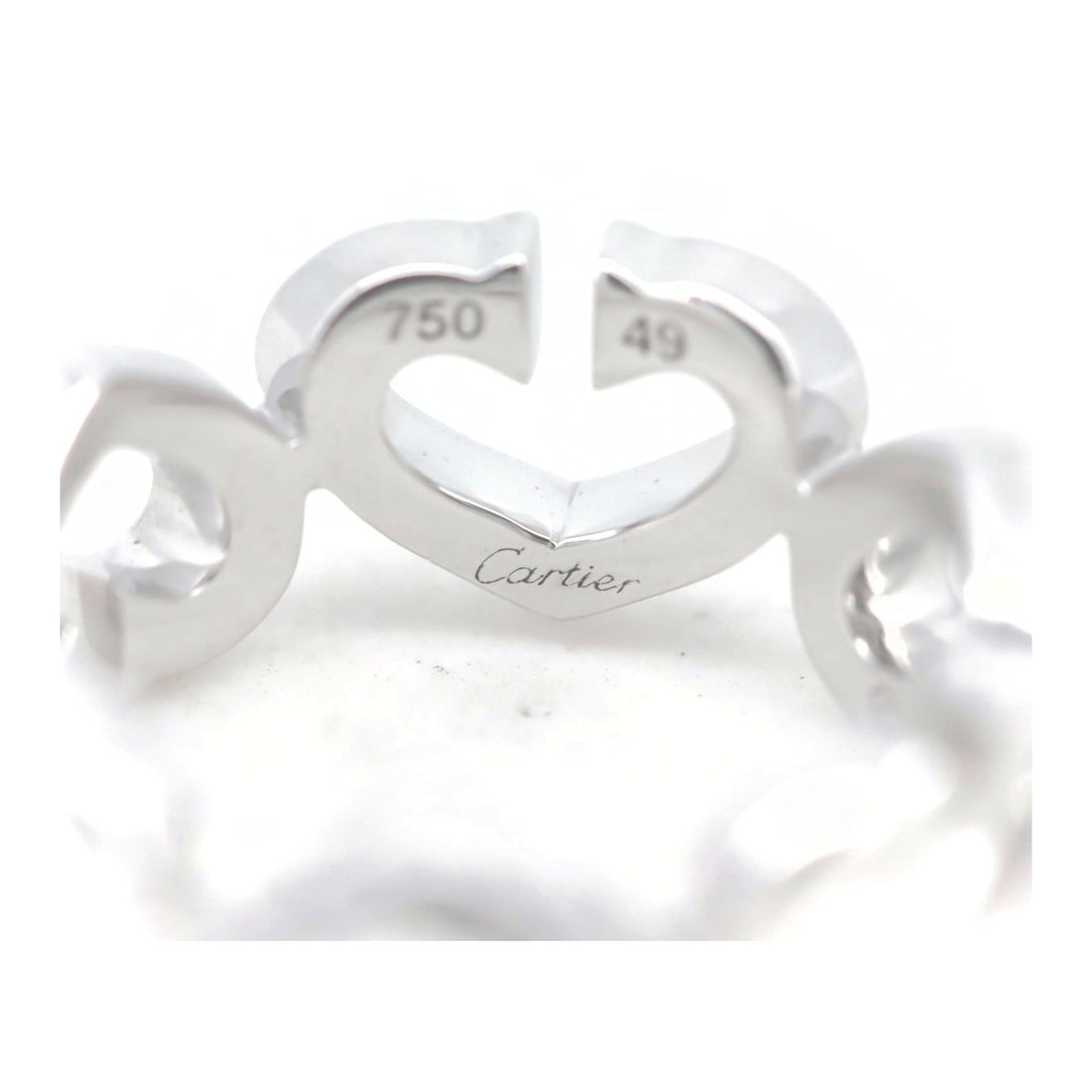 Cartier C Heart Diamond Ring 9 K18WG White Gold