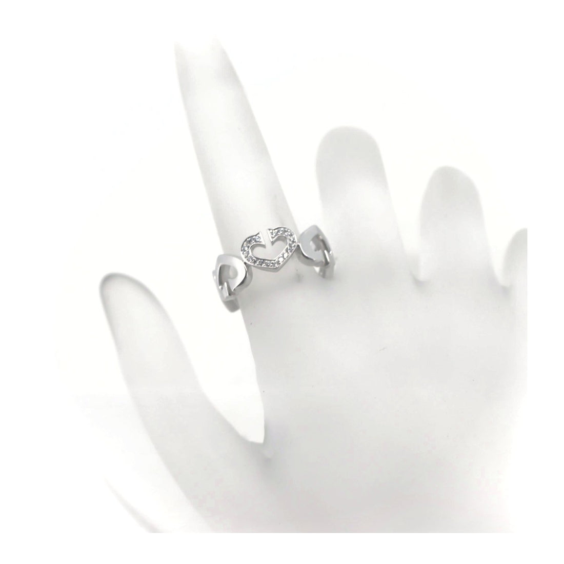 Cartier C Heart Diamond Ring 9 K18WG White Gold