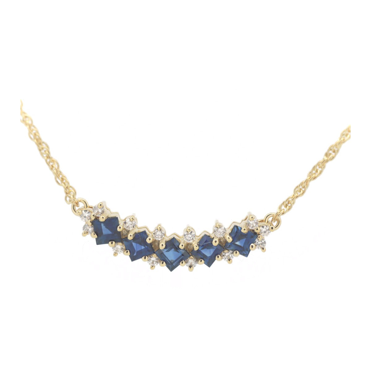 Mikimoto K18YG Sapphire Diamond Necklace